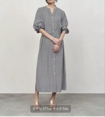 새상품급 소 체인 패턴 셔츠 원피스 라이트 그레이