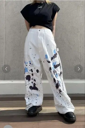 WHITELAND 화이트랜드 PLWL 페인트 와이드 팬츠 S