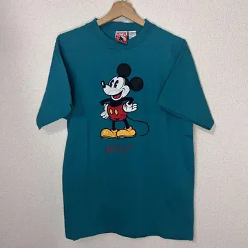90년대 Disney 미키 자수 반팔 티셔츠 USA 제작