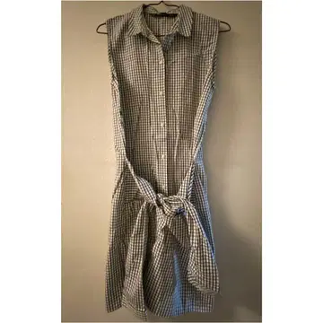 ZARA 자라 셔츠 원피스 체크 무늬 민소매
