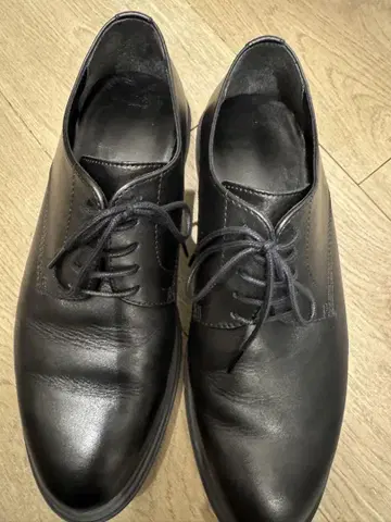 블랙 가죽 레이스업 슈즈 유니클로