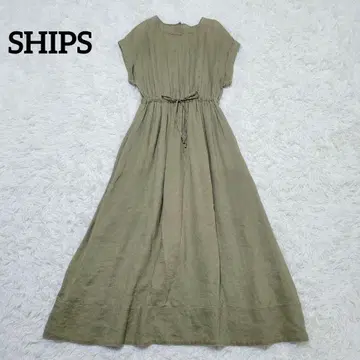SHIPS 쉽스 텔레데란 드로스트 원피스 맥시 롱 마 린넨