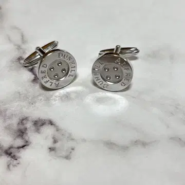 Dunhill 실버 버튼 모티브 커프스 링크 925