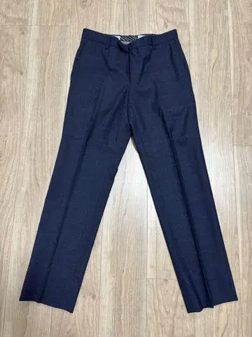 네이비 체크 무늬 슬랙스 남성용 허리 78cm Mr.JUNKO