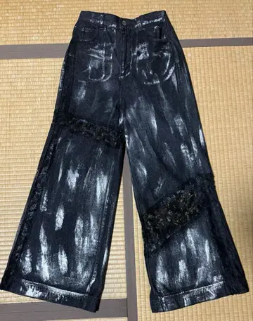 HARE 레이스 절개 데님 팬츠 underground edgy