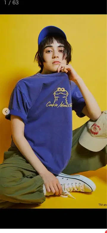 [ SESAME STREET meets SM2 ] 자수 티셔츠 블루