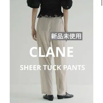 CLANE 25AW SHEER TUCK PANTS 베이지 M