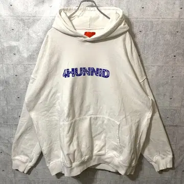 4hunnid 후드티 화이트 빅 실루엣 hiphop