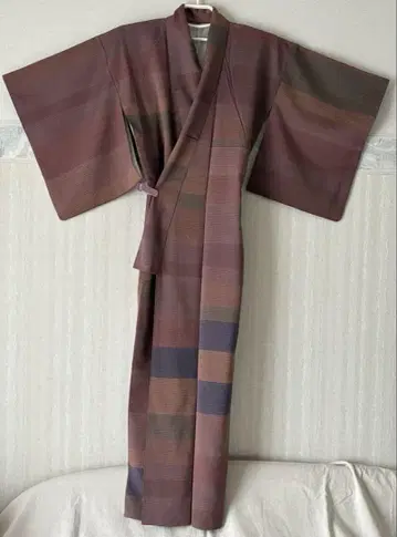 혼시오자와 부풀린 오메시 이중 기모노 순수 실크