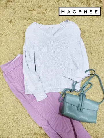 MACPHEE 맥피 코튼 V넥 풀오버 일본제 S