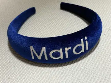 Mardi 자수 헤어밴드 네이비
