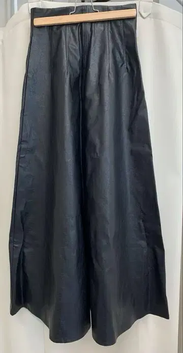 새상품급 인조 가죽 가죽 롱 스커트 블랙 모드 큰 키 하이웨스트