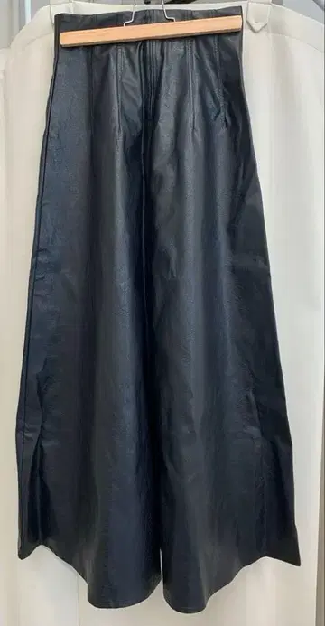 새상품급 인조 가죽 가죽 롱 스커트 블랙 모드 큰 키 하이웨스트