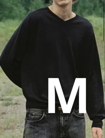 [ LIDNM ] W/Si/Ca 18G V Neck Knit