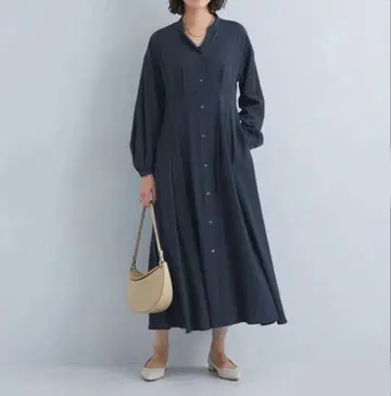 그린 라벨 릴랙싱 데신 스키퍼 핏 플레어 원피스