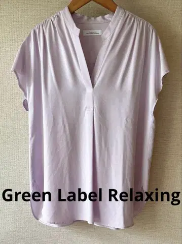 Green Label Relaxing/연보라 V넥 반팔 셔츠/프리