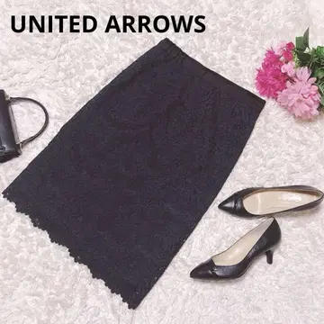 UNITED ARROWS 타이트 스커트 네이비 레이스