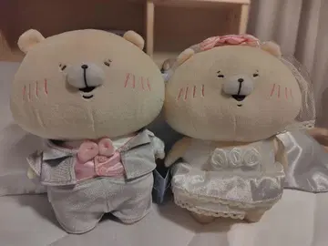 토모다치와 곰 신랑신부 봉제 인형