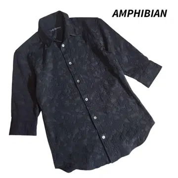 AMPHIBIAN 도비 직조 7부 소매 셔츠 블랙 68938