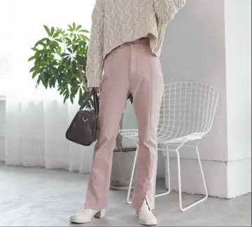 핑크 슬림핏 데님 팬츠