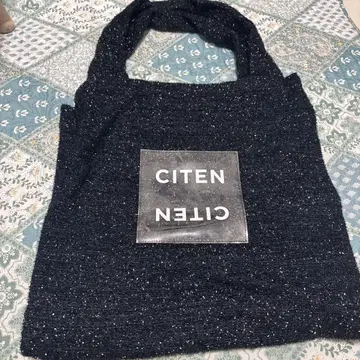 CITEN 라메 믹스 블랙 토트백