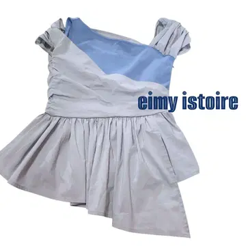 eimy istoire 개더 아지메 페플럼 상의 블루 택 포함