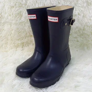 HUNTER 헌터 레인부츠 장화 미들 기장 네이비 23cm UK4
