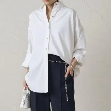 [새상품급] Loungedress 새틴 BIG 셔츠 골드 버튼