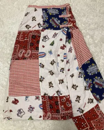 [레어] HYSTERIC GLAMOUR 패치워크 롱 스커트 히스베어