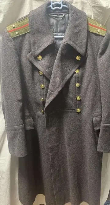 군복 러시아 코트 골드 버튼 롱 코트 소련