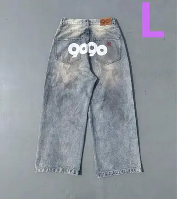 9090 OG Logo Painted Denim Pants