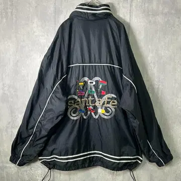 santafe 나일론 자켓 자수 로고 블랙 90s