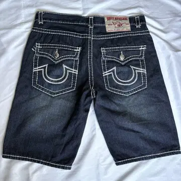 TRUE RELIGION JOEY SUPER T 데님 하프 팬츠 38