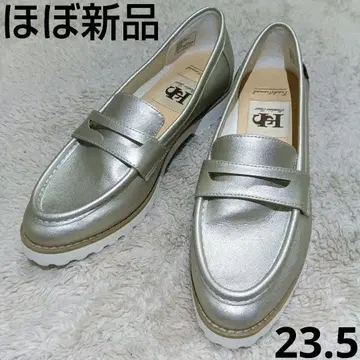 거의 새상품 호킨스 스포츠 실버 로퍼 신발 23.5cm