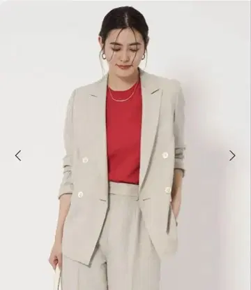 린넨 라이크 더블 자켓 그린 라벨 릴랙싱