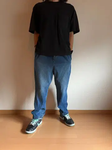 BEAMS 데님 팬츠 블루 S 빅 실루엣 구제 의류
