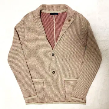 LARDINI 메탈 버튼 니트 2B 테일러드 재킷 베이지 L