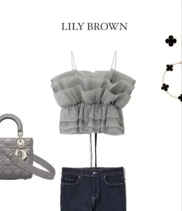 lily brown 볼륨 프릴 뷔스티에 GRY