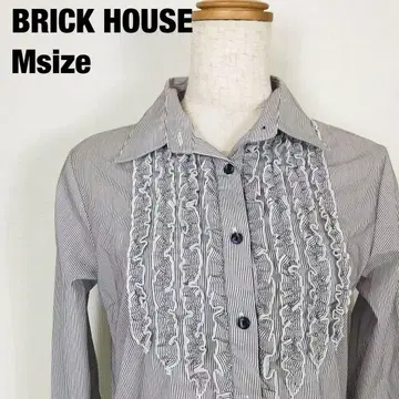 BRICK HOUSE 브릭하우스 스트라이프 긴팔 프릴 셔츠 A6