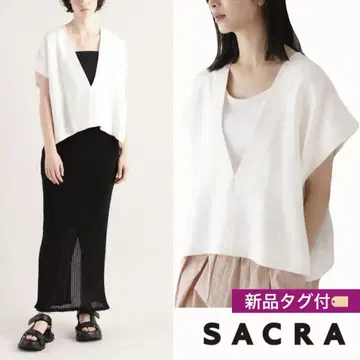 [SACRA] 사쿠라 린넨 베스트 크롭 탑 V넥 유나이티드 구매