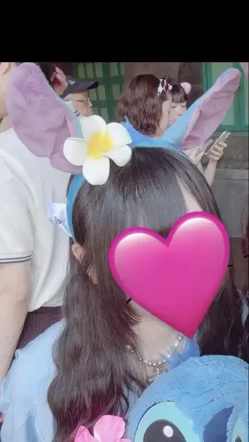 스티치 귀 머리띠 플루메리아 포함