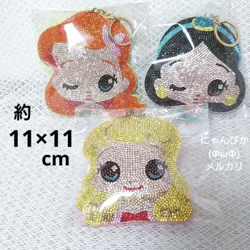 디즈니 프린세스 반짝이 키링 아리엘/오로라 공주/재스민