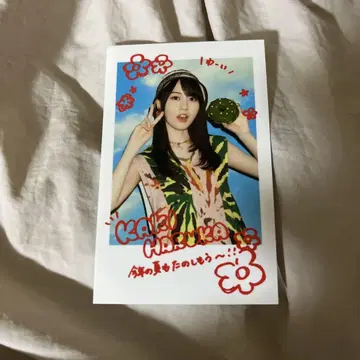 노기자카46 NOGI CAFE 노기 카페 폴라로이드풍 스티커 카키 하루카