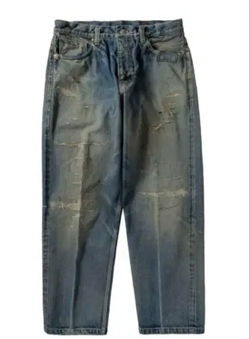 NEXUSVII. DAMAGED LOOSE DENIM PANTS