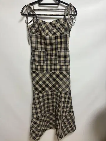 ANDMARY Cecily 체크 롱 드레스