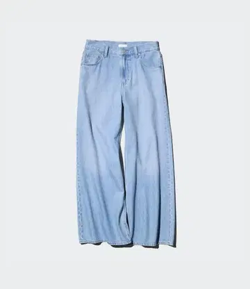 유니클로 UNIQLO 드레이프 와이드 플레어 청바지 블루