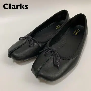 Clarks 클락스 프레클 아이스 블랙 발레 슈즈 리본 포함