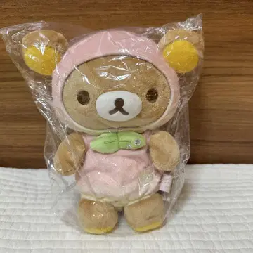 산에이엑스 리락쿠마 봉제 인형 레어 피치 후르츠 데굴데굴 복숭아
