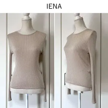 [새상품급] IENA 크루넥 라메 썸머 리브 니트 큐프라 소재