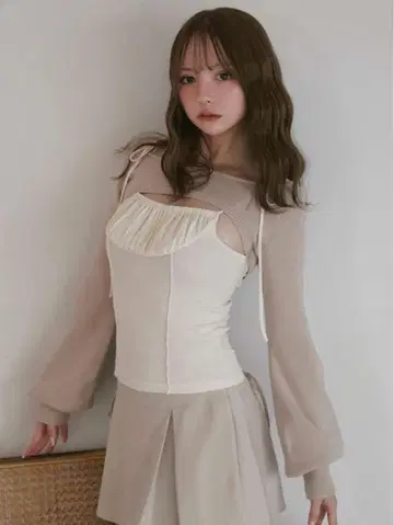 andmary Sophia layered tops Beige